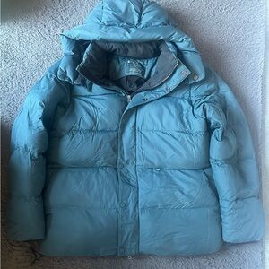 Figs teal puffer coat/jacket size L superb quality and EUC
